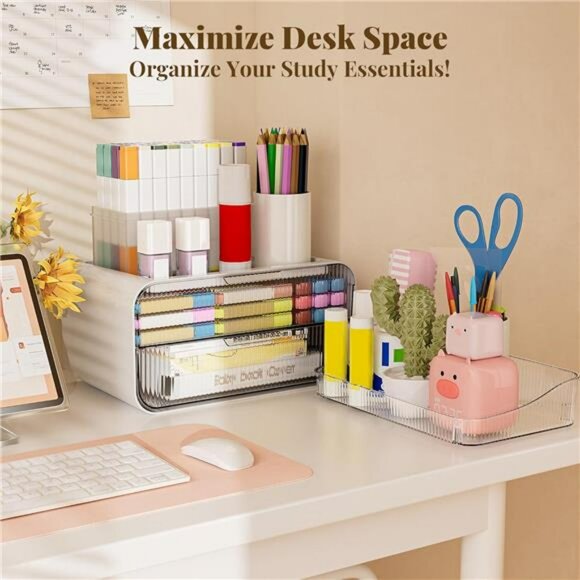 Clear Acrylic Makeup Organizer 2 Tier Vanity Drawer Skincare Storage - Picture 6 of 7